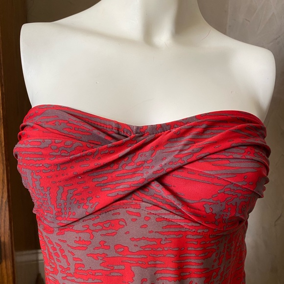 Massimo Womens Tankini Swimwear Strapless Tiger Striped Brown Red Size S - Picture 9 of 13